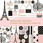 Cliparts Png Y Papeles Digitales Paris Rosa Y Negro M16 - Miniatura 2