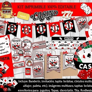 Kit Imprimible Candy Casino 100% Editable