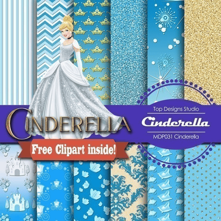 Kit Imprimible Fondos Clipart - Disney La Cenicienta 1