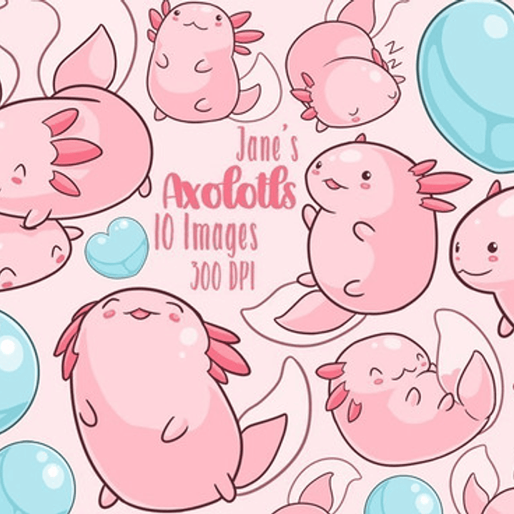 Cliparts Imagenes Png Ajolotes Rosas Acuarelas Jk5 1