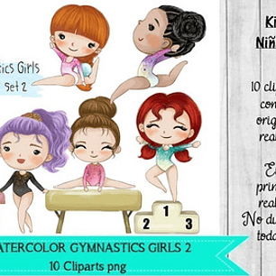 Cliparts Gimnastas 2 Acuarela  Kit Imprimibles