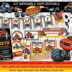 Kit Imprimible Blaze & The Monster Machines - 100% Editable