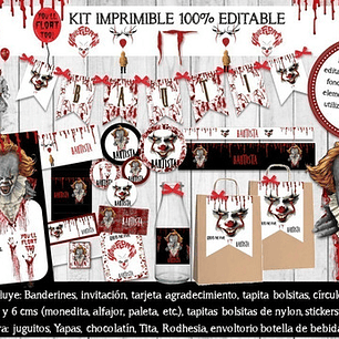 Kit Imprimible Candy Bar Payaso It Pennywise 100% Editable