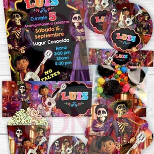 Kit Imprimible Invitaciones Candy Bar Png / Coco