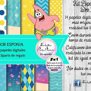 Papeles Fondos Digitales Bob Esponja Kit Imprimibles
