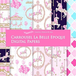Cliparts Png Y Papeles Digitales Carrousel Rosa M25