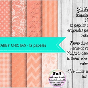 Papeles Digitales Shabby Chic Vintage Damasco B65