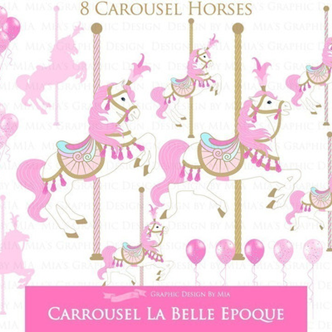 Cliparts Png Y Papeles Digitales Carrousel Rosa M25 3