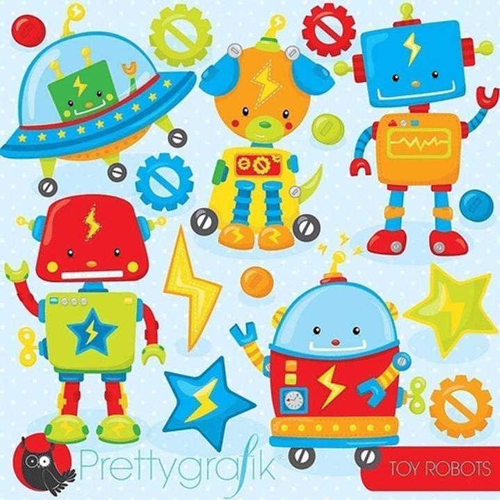 Kit Imprimible Toy Robot - 16 Imagenes Jpg/png 1