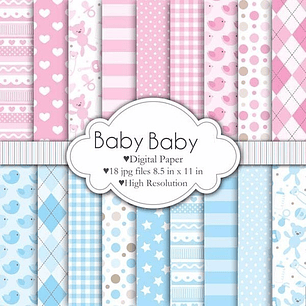 Kit Imprimible Bebe 04 - 18 Fondos