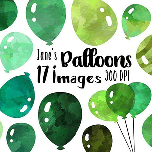 Cliparts Imagenes Png Globos Verdes Acuarela Jk3