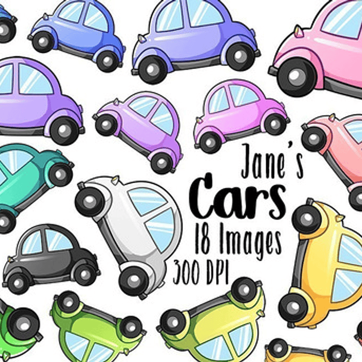 Cliparts Imagenes Png Autos De Colores Pastel Acuarelas Jk12 1