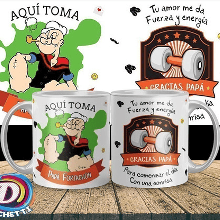 Pack #2 Plantillas Sublimación Tazas - Día Del Padre / Corel 3