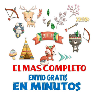 Pack Imágenes Hd Clipart Animalitos Tribal Modelo 1 + Regalo