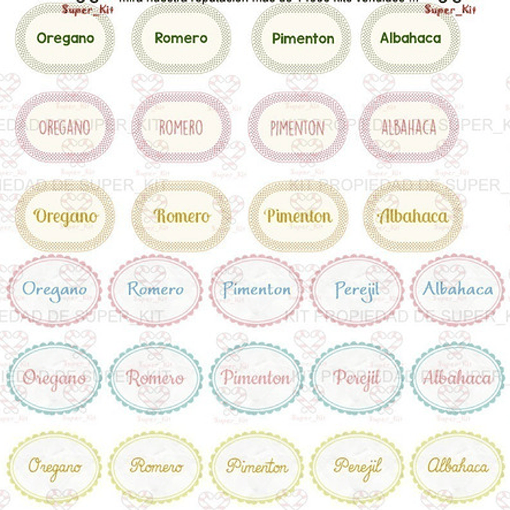 Kit Imprimible Etiquetas Frascos Especiero Cereales Editable 3