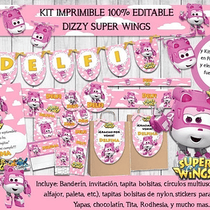 Kit Imprimible Candy Bar Dizzy Super Wings 100% Editable