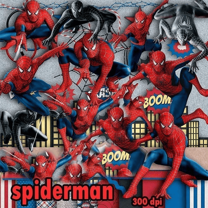 Kit Imprimible Hombre Araña 11 Clipart 11 Fondos 31 Elementos 1