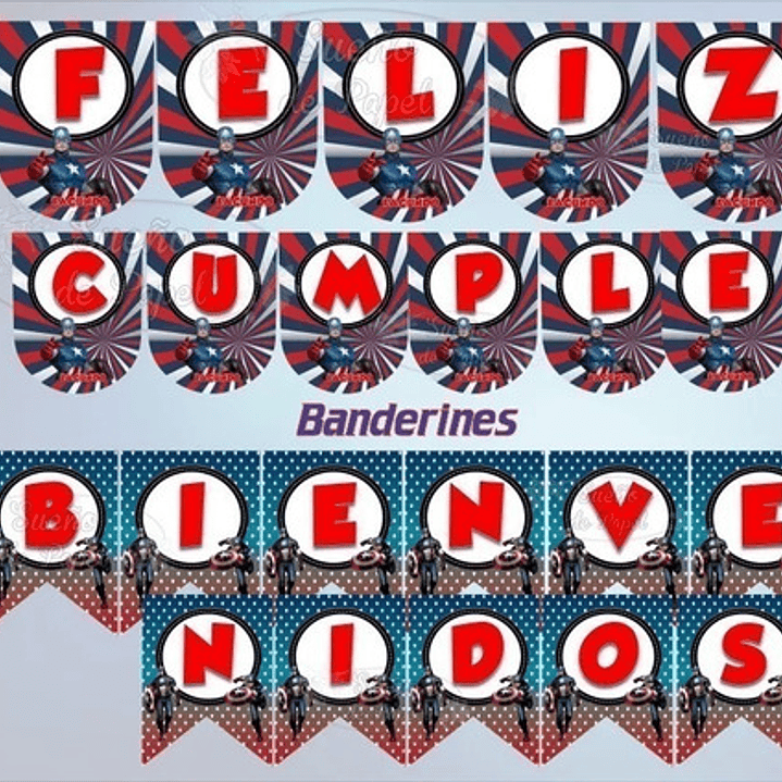 Kit Imprimible Capitan America Editable 6