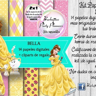 Papeles Fondos Digitales Bella Kit Imprimibles