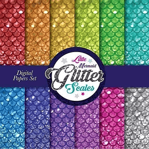 Kit Imprimible Sirenita Princesa 6 - Pack 12 Fondos