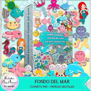 Papeles Y Cliparts Png Digitales Animales Del Fondo Del Mar