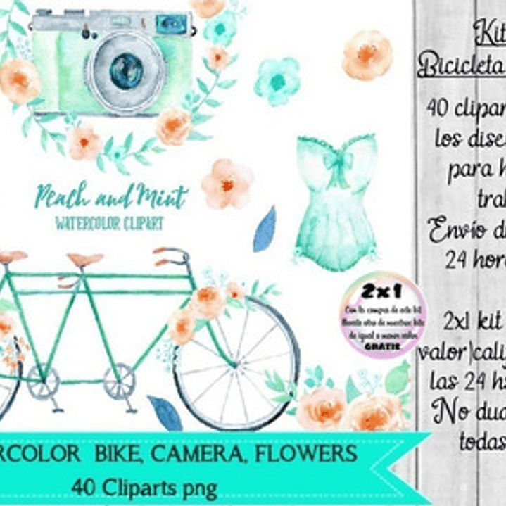 Cliparts Imagenes Png Bicicleta Aguamarino Acuarela  1