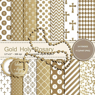 Kit Imprimible Comunión 15 - 4  Clipart 14 Fondos