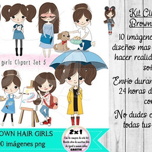 Cliparts Imagenes Png Brown Hair Girl Niña Cabello Castaño