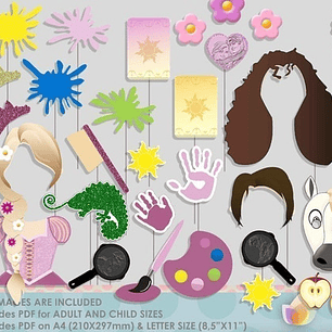 Photo Booth Props Rapunzel Enredados - Formato Digital Pdf 