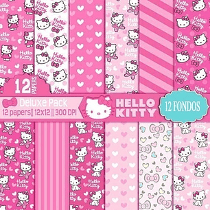 Kit Imprimible Hello Kitty 12 Fondos