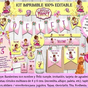Kit Imprimible Candy Bar Fancy Nancy Clancy 100% Editable