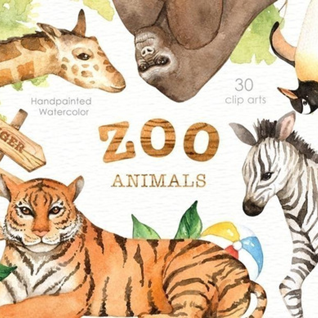 Cliparts Imagenes Png Animales Zoologico Zoo Acuarelas Es32 1