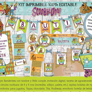 Kit Imprimible Candy Bar Scooby Doo 100% Editable