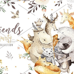 Cliparts Png Animales Del Bosque Acuarela Watercolor Pa26