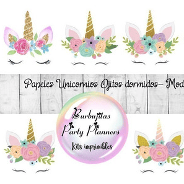 Imágenes Digitales Png Unicornios Mod. 3 - Kit Imprimibles 1