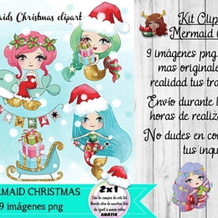Cliparts Imagenes Png Mermaid Christmas Sirena Navidad