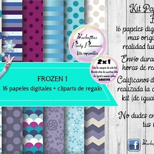 Papeles Fondos Digitales Frozen 1 Kit Imprimible