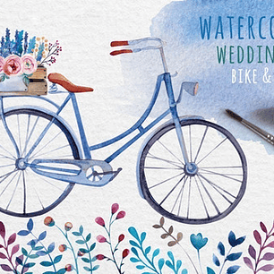 Cliparts Png Bicicletas Y Flores Acuarela Watercolor Pa58