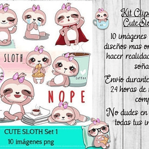 Cliparts Imagenes Png Cute Sloth Perezoso Set1