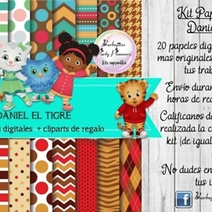 Papeles Fondos Digitales Daniel El Tigre Kit Imprimible 1