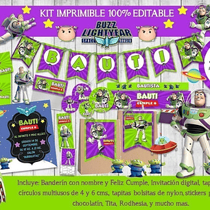 Kit Imprimible Candy Buzz Lightyear Toy Story 100% Editable