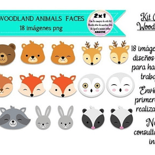 Cliparts Woodland Animals Faces Caritas Animales Del Bosque