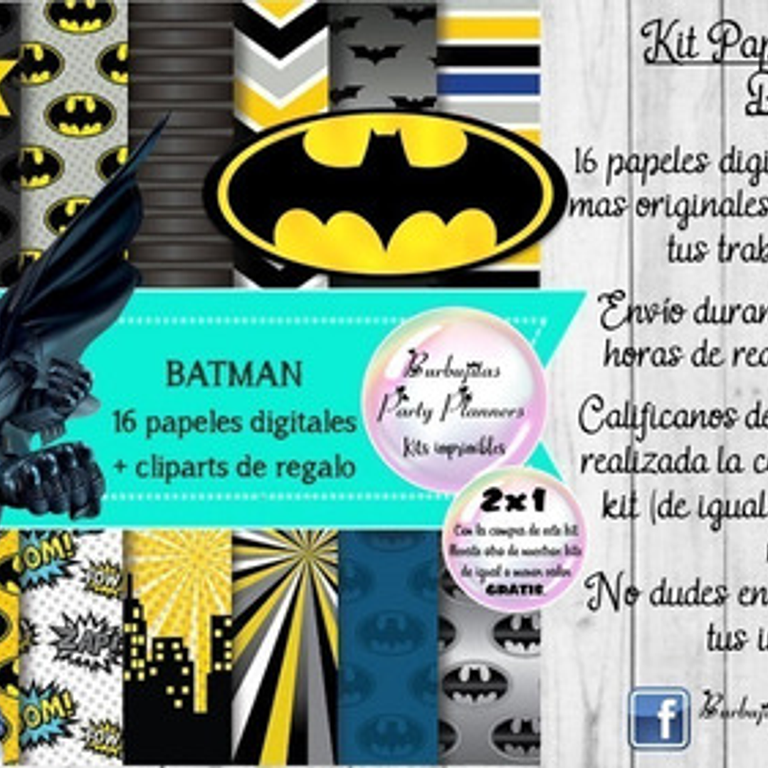 Papeles Fondos Digitales Batman Kit Imprimibles 1