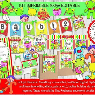Kit Imprimible Candy Bar Sapo Pepe Y Sus Amigos Editable