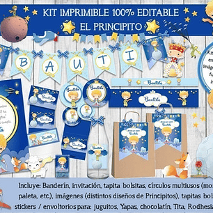 Kit Imprimible Candy Bar El Principito 100% Editable
