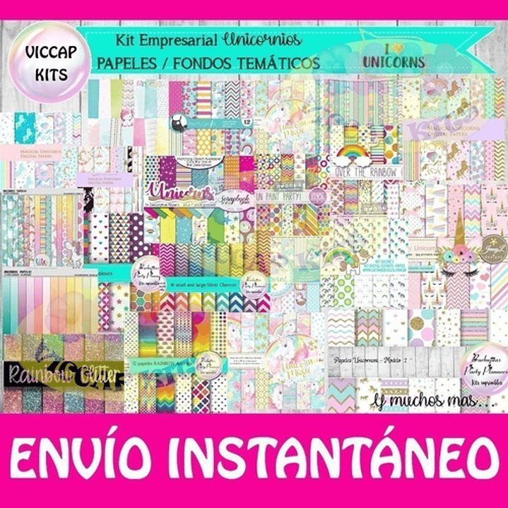 Kit Imprimible Unicornios Empresarial Imágenes Fondos Y Kits 4