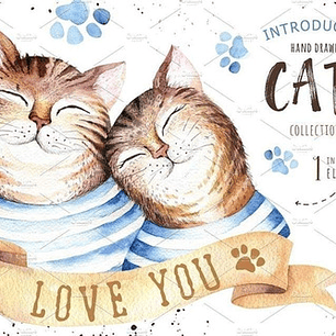 Cliparts Png Gatos Acuarela Watercolor Pa61