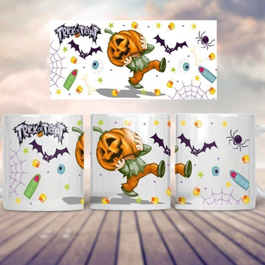 Pack Plantillas Sublimación Tazas - Halloween #3 + Regalo 1
