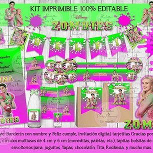 Kit Imprimible Candy Bar Disney Zombies 100% Editable