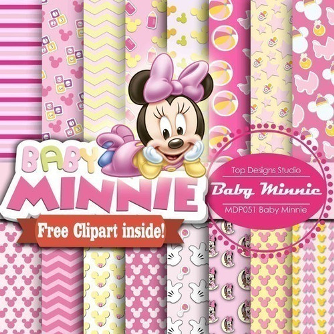 Kit Imprimible Pack Fondos Clipart -  Baby Minnie Mouse 2
